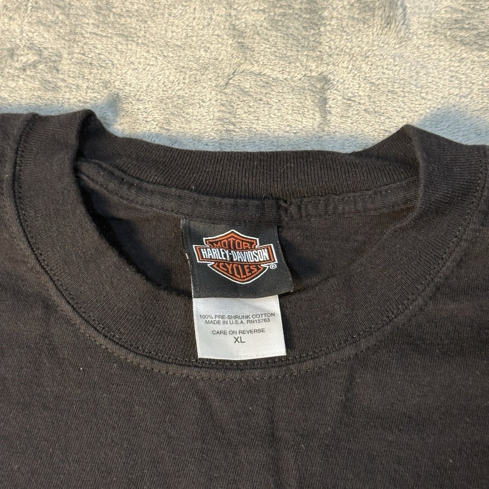 Vintage 2007 Harley Davidson Plattsburgh NY T Shirt Mens XL Black Old Dudes - Picture 4 of 8